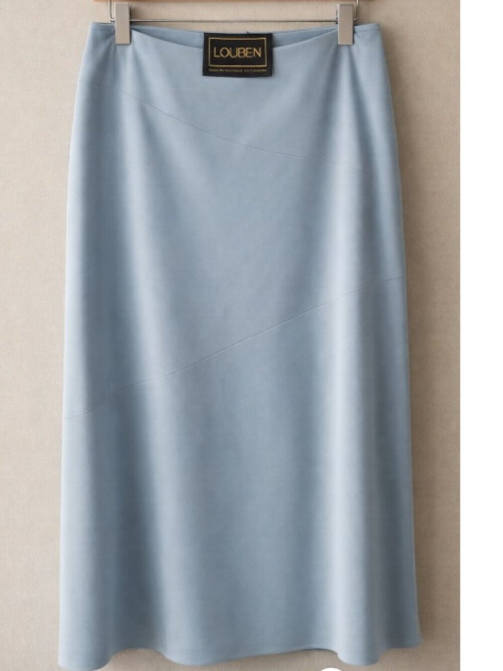 Louben Light Blue Midi Skirt | Size 12 | Made in Canada | Elegant Workwear